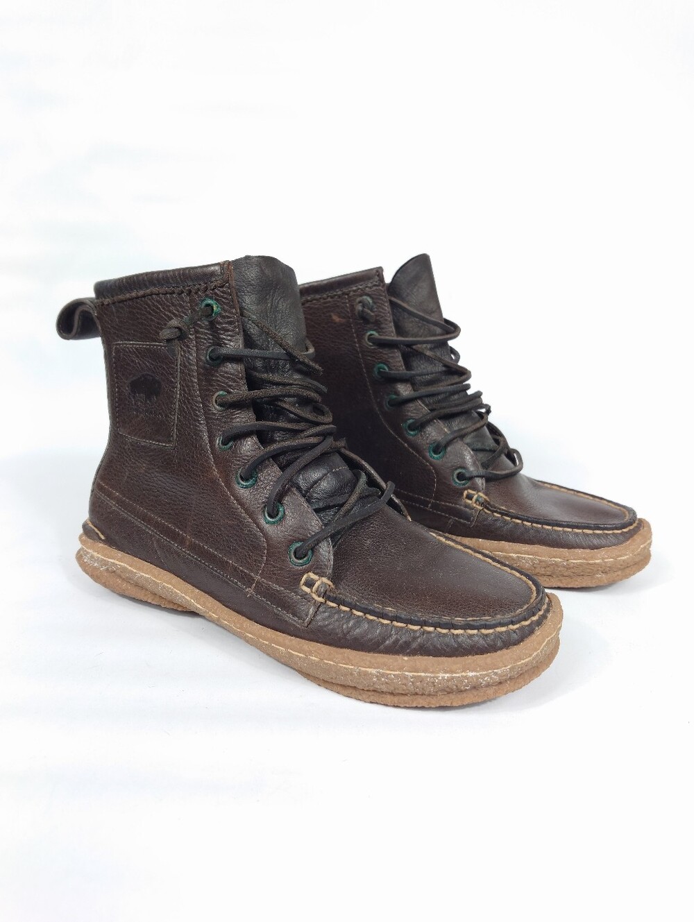 H.S. Trask Gallatin Gate Bison Leather Boots Men’s 8M Brown Moc Toe